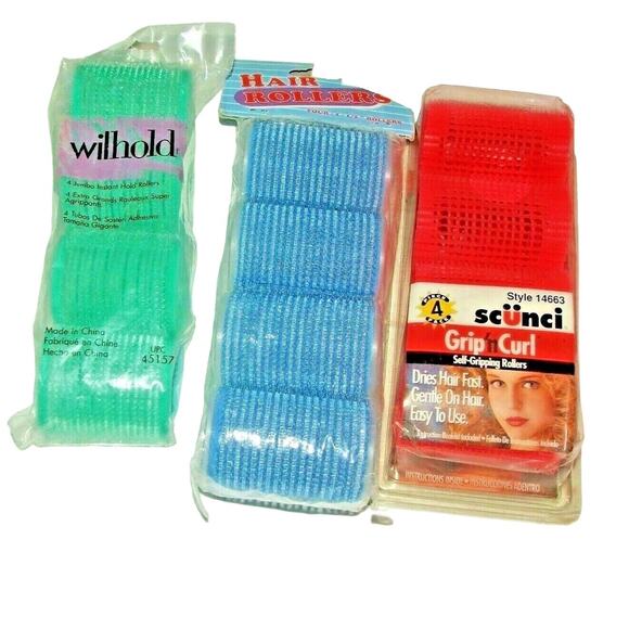 Vtg Grip N Curl Hair Rollers Curlers Different Sizes Some in Packages Lot of 30 - Picture 2 of 5